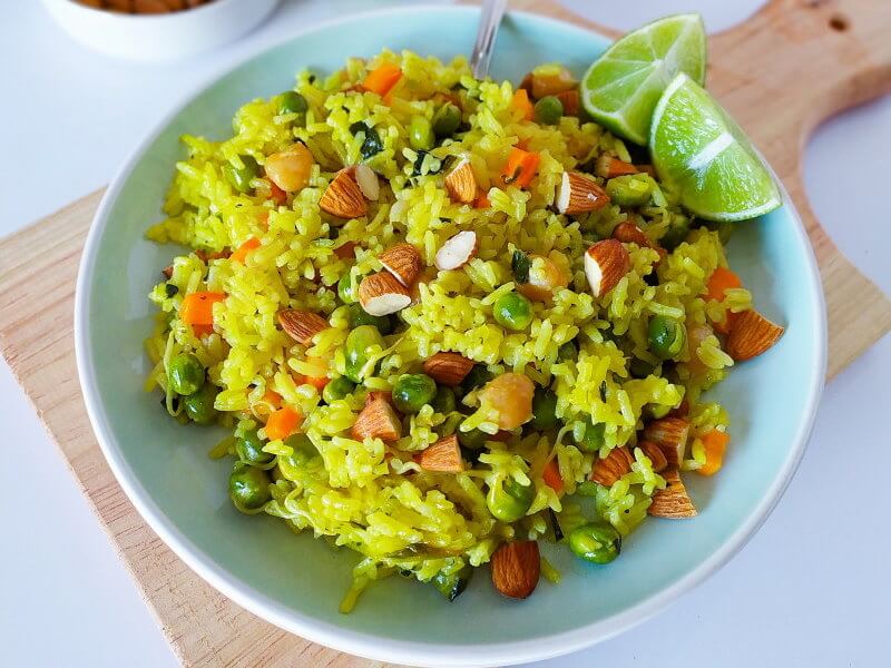 Arroz Esmeralda vegetariano con garbanzos Mary